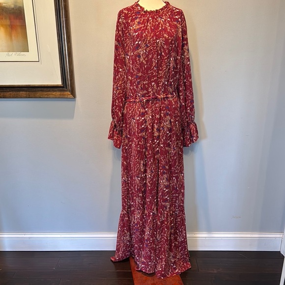 Dresses & Skirts - Elegant polyester Floral Long Sleeve maxi Dress NWT XXL
